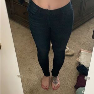 Express dark skinny jeans, size 2 petite
